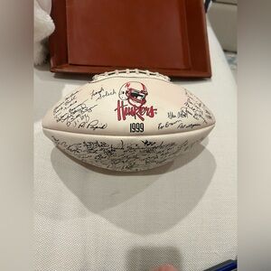 NEBRASKA CORNHUSKERS Vintage 1999 White Panel Logo Team Autographed Football.